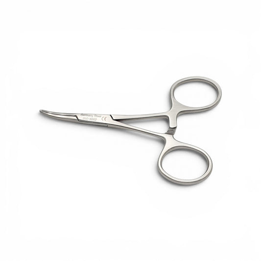 Pinza halstead mosquito curva 9cm - Acero alemán